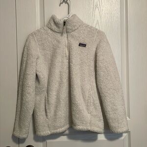 Girls White Patagonia Sweatshirt